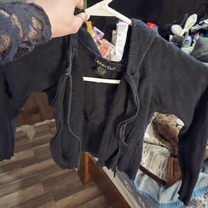 Rubber doll cropped zip up hoodie zip up jacket size medium